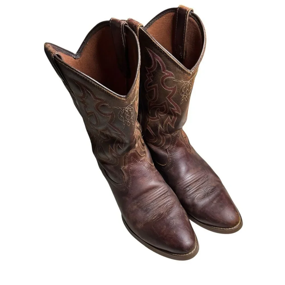 Justin Men's Dierks Dusk Brown Pull-On Western Boots 2570 Ranch Rodeo Size 11D